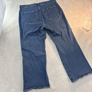 J.Crew Jeans Womens 35 Blue Plus Size Wide Leg Patch-Pocket Stretch Classic